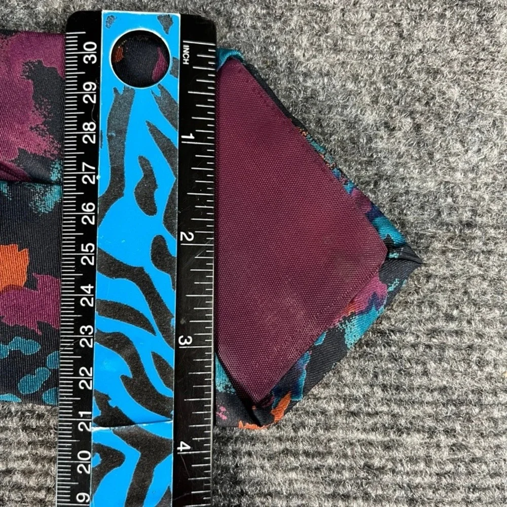 Enrico Coveri Mens Silk Tie Abstract Painterly Splash Teal Purple Orange USA